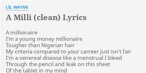 lil wayne a milli lyrics|a milli lyrics clean.